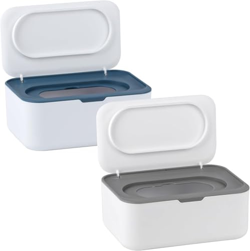 Feuchttuchspender, 2Stück Feuchttuchbox, Nachfüllbare Box Für Feuchtes Toilettenpapier, 2-in-1-Halter Für Trockenes, Feuchtes Tissue-Papier, Staubdichter Weichspülerspender Zum Frischhalten Von Tücher