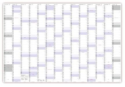 XXXL Wandkalender Special A0 2027 nass abwischbar (Format 120 x 80cm) Jahresplaner Wandplaner gerollt mit extra großen Tageskästchen zur optimalen Verwendung
