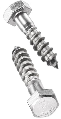 TA-VIGOR 10Pcs Coach Screws, M8 x 30mm Hex Head Lag Bolts, 304 Stainless Steel Sleeper Concrete Wood Screw Hexagon Lag Half Thread Self-Tapping Bolts for Outdoor Use in Decking, Fencing
