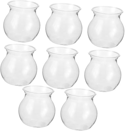 MOTHNUR 8pezzi Vaso Idroponico Trasparente Contenitore Per Terrario Vasi Per Germogli Acquario Per Pesci Betta Fioriere Shallow Vaso Per Fiori Idroponico