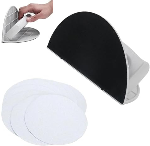 Ponceuse D'angle pour Cloison Sèche, Outil de Ponçage Multifonctionnel À Angle Semi Circulaire, Papier de Verre Demi Rond À Angle Droit Maille 180, Outil de Ponçage Auto Adhésif Demi Rond