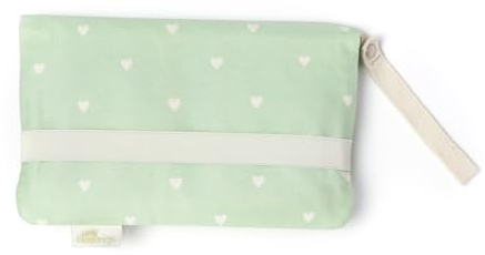 Tiny Blessings Windeltasche mit Wickelunterlage für unterwegs, Extra starkes Verschlussband, Schlaufe zum Tragen/Hängen, Mit viel Platz, Babyparty-Geschenk (Mint Hearts)