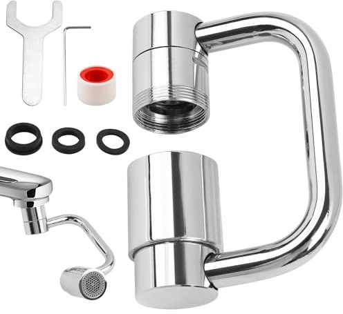Rotating Tap Attachment Rubinetto Rotante, 1080° Aeratore per Rubinetto Girevole, Prolunga Rubinetto con Rotazione, 2 Modalità di Acqua, Snodo per Estensione Lavandino Cucina per Cucina e Bagno