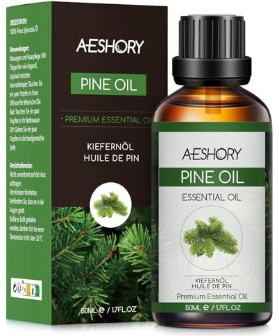 AESHORY Aceite Esencial de Pino 50ML, Natural Aceite de Aromaterapia de Pino, Aceites de Fragancia Premium para Humidificador Difusor, Masaje, Baño, Cuidado la Piel, Relajación y Calma