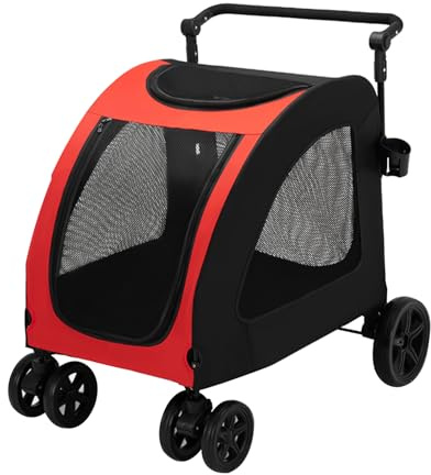 Dog Cart - Foldable Dog Carrier Stroller | Lightweight Cat Pet Carriers with Wheels, Travel Carriage for Small Medium Large Dogs Cats, up to 88Lbs