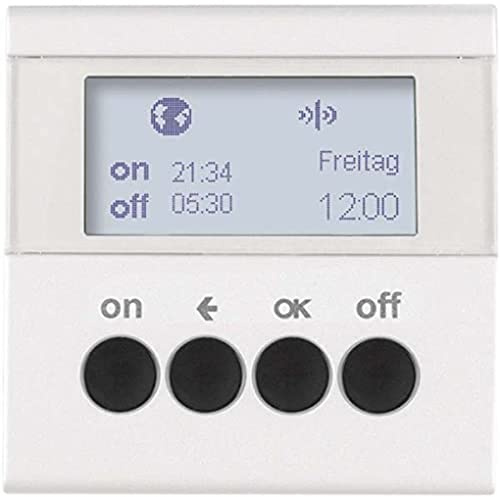Interruptor temporizador para control de la iluminación, plataforma berker.Net, aplicación KNX radio, compatible coviva, para series berker S.1/ B.3/ B.7 de hager, blanco polar, mate
