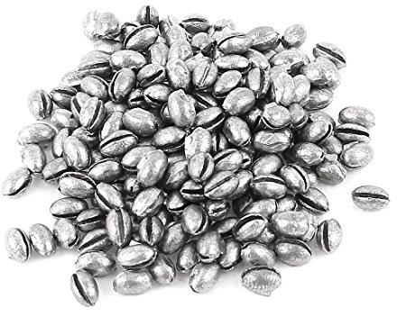 uxcell 200 PCS 0.24 x 0.2 Egg Lead Fishing Weights Sinkers, Oval Shape Fishing Weights Line Tackle Split Shots Sinkers for Saltwater Freshwater Fishing