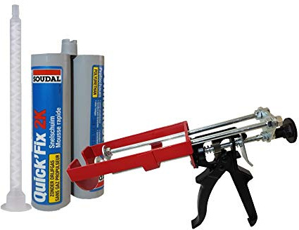 Soudal Kombiset 1x 2K-Schnellfest Zargenschaum á 210ml + 2K Pistole DM21-Metall