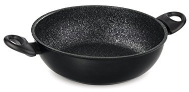 Barazzoni Granitica Extra Tegame due manici, rivestimento interno innovativo Marmotech a 5 strati effetto pietra, Diametro cm 32, Litri 5,8. Made in Italy