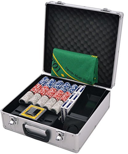 Festnight Kombiniertes Poker/Blackjack Set mit 600 Laserchips Pokerset Aluminiumkoffer