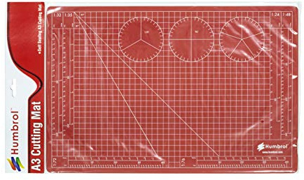 Humbrol AG9157A A3 Cutting Mat - Large Self Healing Hobby Mat for Crafting, Modelling, Drawing, Sewing and Art - Double-Sided Craft Board with Grid Pattern, Scale and Angle Markings