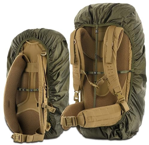M-Tac wasserdichte Regenhülle für Rucksack – Schutzcover bis 65L, Nylon mit PU-Beschichtung, Outdoor & Militär, Olive, L