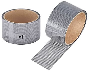 KOIMBRA® Nastro Ripara Zanzariere Adesivo Biadesivo Telato Novità Tenda Finestra Zanzariera Tessuto Fibra di Vetro Screen Repair Patch Grigio Sticky Net adesivi per zanzariera 2m X 5cm (Doppio)