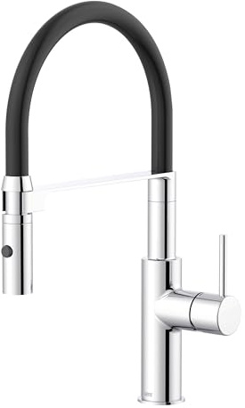 Lenz Küchenarmatur NALU in Chrom-Optik - flexible Geschirrbrause mit 2 Strahlarten - Zweistufige Wassersparfunktion - einfache Installation mit Montage von oben - 46070202