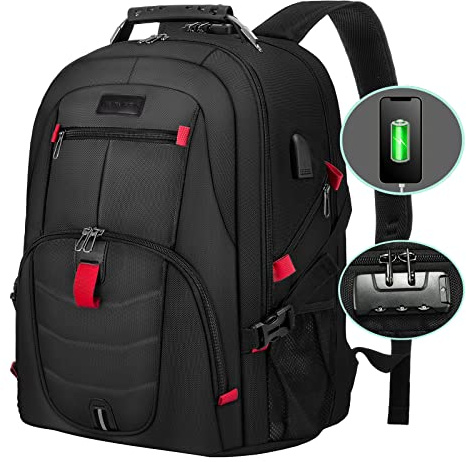 LOVEVOOK Grand sac à dos pour ordinateur portable pour homme, sac à dos de voyage robuste de 15,6 pouces