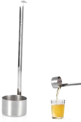 Schöpfkelle Aus Edelstahl, Weinlöffel, Langer Griff Wein Dipper Sauce Schöpflöffel Flachen Boden Langer Griff, Suppenkelle Mit Haken, Servierlöffel(250ml)