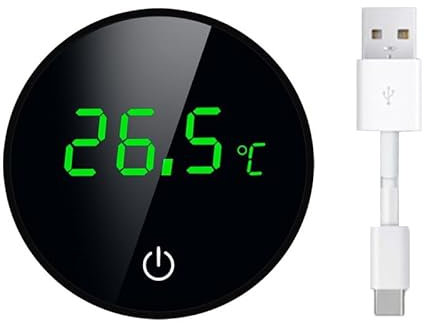 Aquarium Thermometer Sticker, Terrarium,Digital, Water, Fish Tank, LED Touch Display, High Precision, Rechargeable