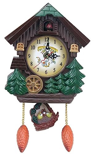 WYJRO Pendule Murale Coucou,Horloge Coucou,Horloge Murale,Plastique Pendule Coucou Chalet Moderne Pendule Coucou Véritable Décoration Salon Chambre des Vintage Cuckoo
