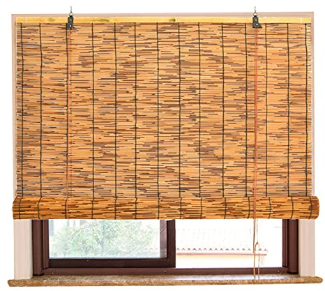 Bambusrollo für Sonnenschutz Outdoor Bambus Seitenzugrollo breit 1.2m 1.5m 1.6m 0.9m 0.7m Außenbereiche Fenster Balkon terrasse Türen Rollo