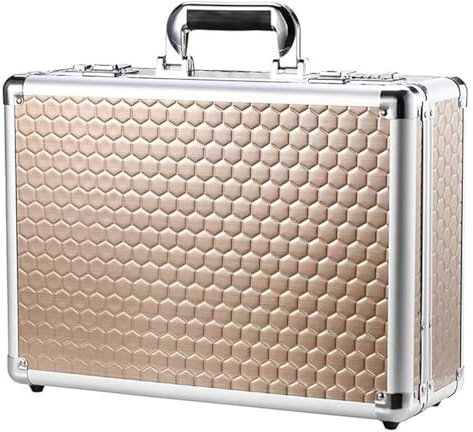 Business-Aktentasche aus Aluminiumlegierung, sichere Aktentasche, harte Laptop-Aktentasche mit Passwortsperre, kleine diebstahlsichere Kombinationsbox, autosichere Büroakten ( Color : A , Size : 42*30