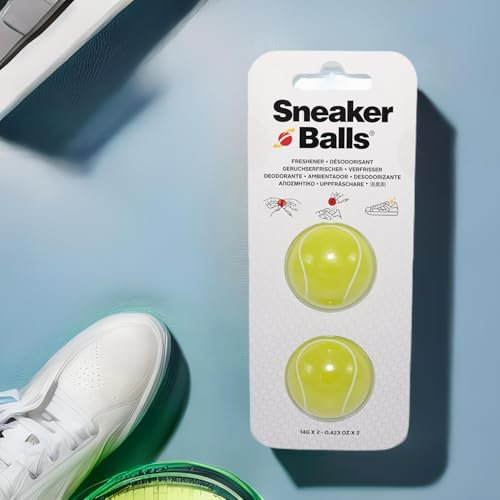 Sneaker Balls Deodorante & Sfere Rinfrescanti, Elimina Odori da Scarpe/Borse Sportive/Armadietti, Diametro 3,8 cm, Rotazione Veloce, 90 Giorni di Freschezza - Tennis