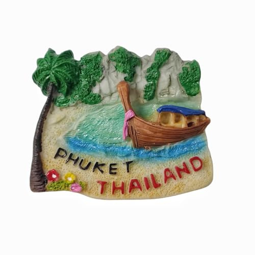 3D Phuket Island Thailand Kühlschrankmagnet, Reise-Souvenir, Kühlschrankdekoration, Kunstharz, handbemalt, Bastel-Kollektion