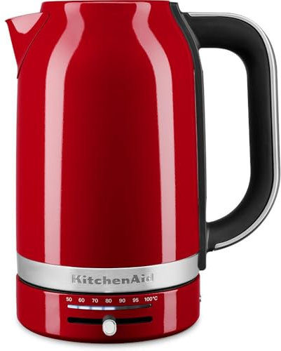 KitchenAid Bouilloire Électrique avec Temperature Réglable de 50 à 100°C - 5KEK1701EER - Vintage Design en Inox - Avec Filtre Anticalcaire Amovible - Capacité de 1,7 L - 2400 W - Rouge Empire