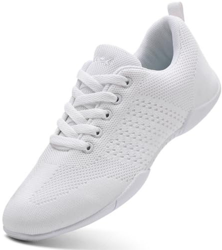 GlideMoves Chaussures de Cheerleading pour Enfants Mixte, Blanc, Pointure 39, Respirantes, adaptées à la Danse, Sport Jeunesse, entraînement, Tennis, Marche Quotidienne, compétition et Tumbling