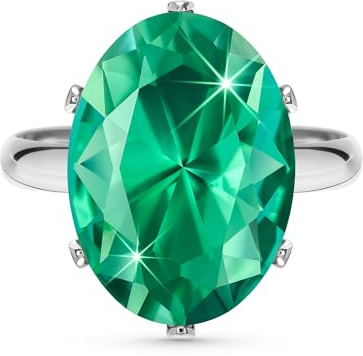Linawe Anillos de plata mujer, anillo ajustable con diamantes turquesas y moissanita, anillos de plata, anillos de dedo de gran tamaño para mujer, joyería de moda