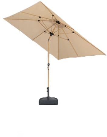 PURPLE LEAF Parasol de Jardin Extérieur Inclinable, Carré 2 m en Aluminium, Parasol Balcon en Teck Anti-Vent et Anti-UPF, pour Plage, Terrasse, Patio, Beige