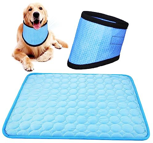 Happyyami Pet Cooling Scarf for Dog Instant Cooling Bandana Ice Silk for Dog Outdoor Use