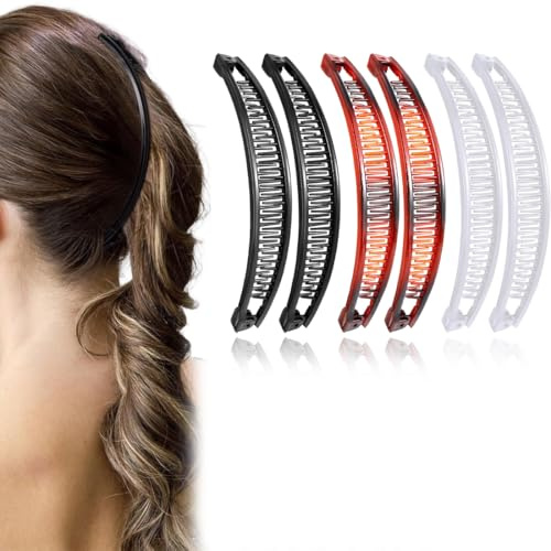 JEYORZY Banana Clip, 6 pinzas para el cabello de plátano, accesorios para el cabello de cola de pez,peines grandes vintage de plátano,Clip de cola de caballo,peine de cola de pez, Garras de Pelo