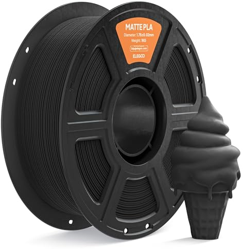 ELEGOO PLA Matte Filamento Stampante 3D Nero 1KG 1,75mm