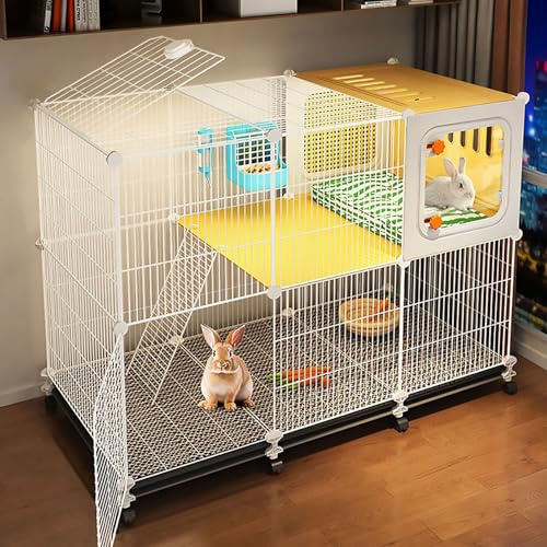 Indoor Kaninchenstall und Käfig mit Nistplatz und Lüftungsblech, verschlüsseltes Eisen, stabil