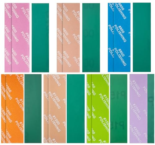 20 Stk Schleifstäbchen, Poliersticks Set, Metall und Holzschleif Polierfeile, Sanding Pads, Mini Finger Schleifer, Doppelseitige Schleifsticks, Polierschleifstäbchen Werkzeuge, für Miniaturmodell