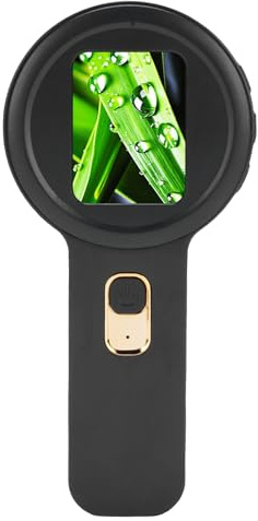 XUMIUZIY 200 -fache Vergrößerungsglas mit 16 LED -Leuchten, 2 IPS -Bildschirm Tragbare Handheld Digital Microscope USB -Makrokamera für Kinder Erwachsene (Black)