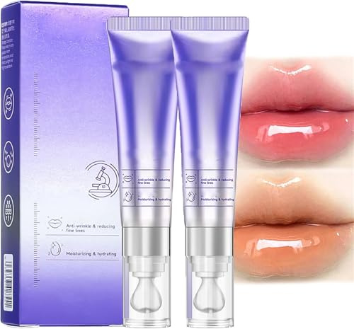 Plumping & Anti-Wrinkle Hydrating Lip Serum, Color-Changing Lip Plumper Serum, Hydrating & Nourishing Lips Gloss for Dry Lips, Increase Lips Elasticity,Reduce Fine (01#+02#)