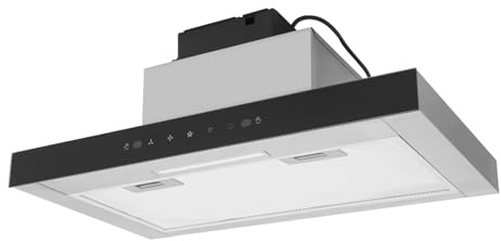 Cappa aspirante in acciaio inox, 60 cm, cappa aspirante, incasso integrato, cappa aspirante, cappa da cucina, argento