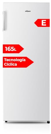 Nilson Congelador Vertical Blanco NCV145500E. Capacidad 165 Litros, Puerta Reversible, Bajo Nivel Sonoro, Eficiencia Energética Clase E