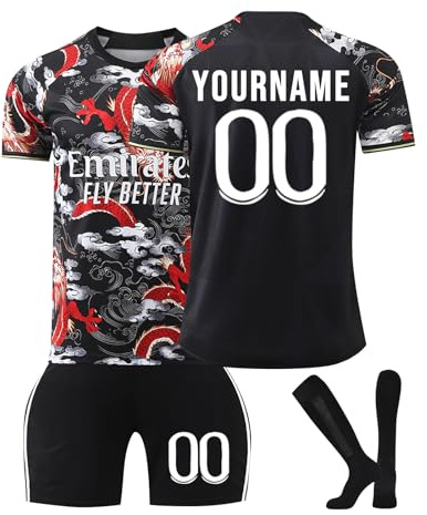 Madrid Maglie da Calcio Personalizzata Bambino Uomo Maglia Calcio Pantaloncini Set per Ragazzi/Uomini con Nome Numero per Partite in Casa/Fuori Casa