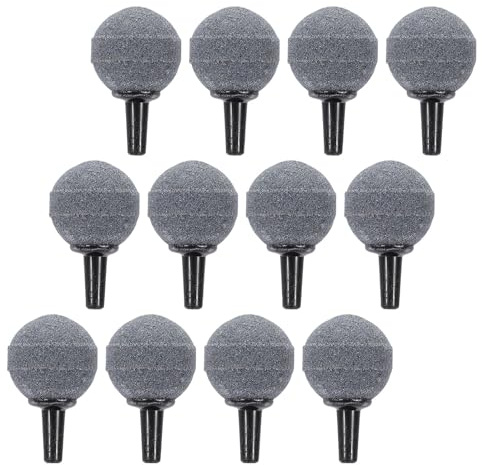 Kisangel 12 St Akvariebubblare Luftsten Luftbubblare för Akvarium Kompatibel med Söt Saltvatten Ljudabsorberande Bubbeldiffusor för Fiskens Hälsosamma Syresättning