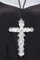 Smiffys Ornate Cross Pendant, Silver on Black Cord, Saints and Sinners Fancy Dress, Monk Dress Up Jewellery