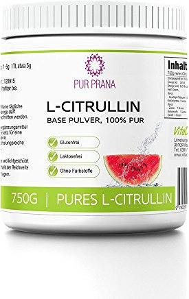 L Citrullin 100% Pure kein Malat, Vitalstoff,Fitness Booster, steigert Arginin Wirkung+Durchblutung, Muskelaufbau,Vegan, 750g Base Pulver, Pur Prana