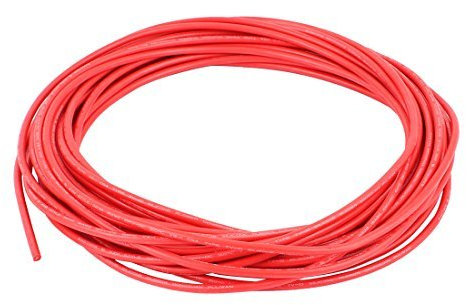 DealMux 18 AWG 10KV filo di silicone 18 calibro filo elettrico cavo ad alta tensione 32,8 piedi - filo di rame stagnato morbido e flessibile resistenza alle alte temperature rosso