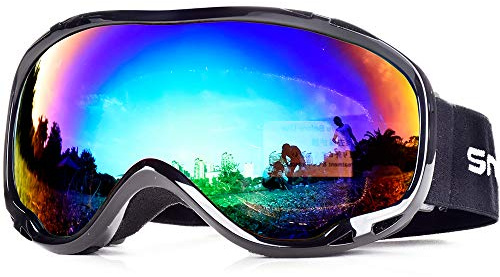 Snowledge Skibrille Damen und Herren Snowboardbrille Doppel-Objektiv OTG UV400 Schutz Anti-Beschlag Winddicht Ski Schutzbrille Helmkompatibel für Skifahren Motorrad Fahrrad Skaten