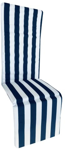 Markotex Cuscino per sedia sdraio - lettino - sedia - SFODERABILE - Tessuto in Cotone e Canapa. (Blu, 170)