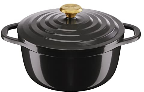 Tefal Cocotte Air 24 cm - cazuela de aluminio fundido de 4,7 L de capacidad, revestimiento cerámica, resultados tiernos, apto para horno y cocinas convencionales, incluso inducción, apto lavavajillas