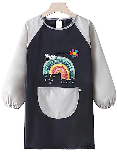 Malkittel Kinder, Wasserdicht Malschürze, Kunstkittel Langarm Malschürze Kinder Für 6-12 Jahre Mädchen/Junge, Bastelkittel Bastelschürze Kinder Mit Lange Ärmeln Für Malen & Basteln Backen Kochen