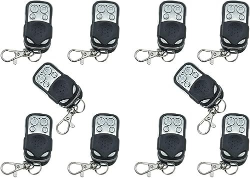 SQUADO Set di 10 telecomandi universali per cancello automatico duplicatore wireless remoto universale 433 mhz
