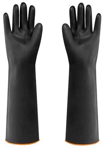 Tiardey 1 Paia Guanti in Gomma Resistente Protezione dagli Alcali Acidi Guanti Antiscivolo Guanti Resistenti agli Agenti Chimici Guanti Protettivi Industriali Guanti da Lavoro di Sicurezza